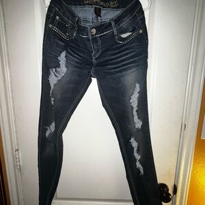 Always Women's Black Distressed Skinny Jeans